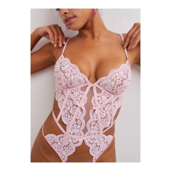 NWOT For Love and Lemons 🍋 Creamsicle Pink Teddy Small - Picture 4 of 9